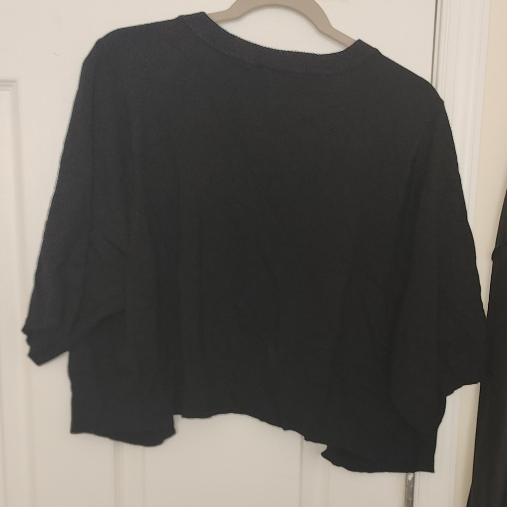TORRID Black Sweater with Red Floral Embroidery - Picture 2 of 2
